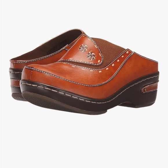 Spring Step Shoes - Spring Step Women’s 39 Cottagecore Farmcore Brown Leather Orthopedic Mule Clogs